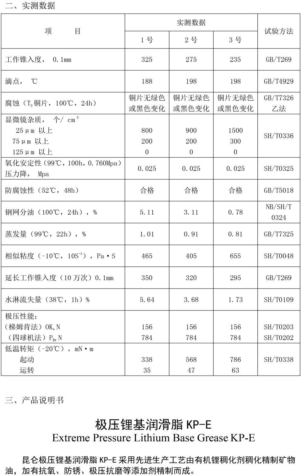 极压锂基润滑脂KP-E产品资料-2